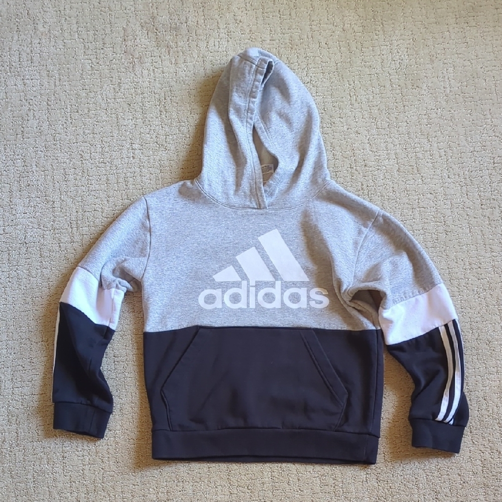 Adidas Kids Gray and Black Hoodie